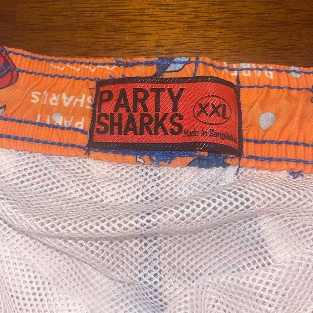 Party Sharks men’s swim trunks. NWT. XXL.